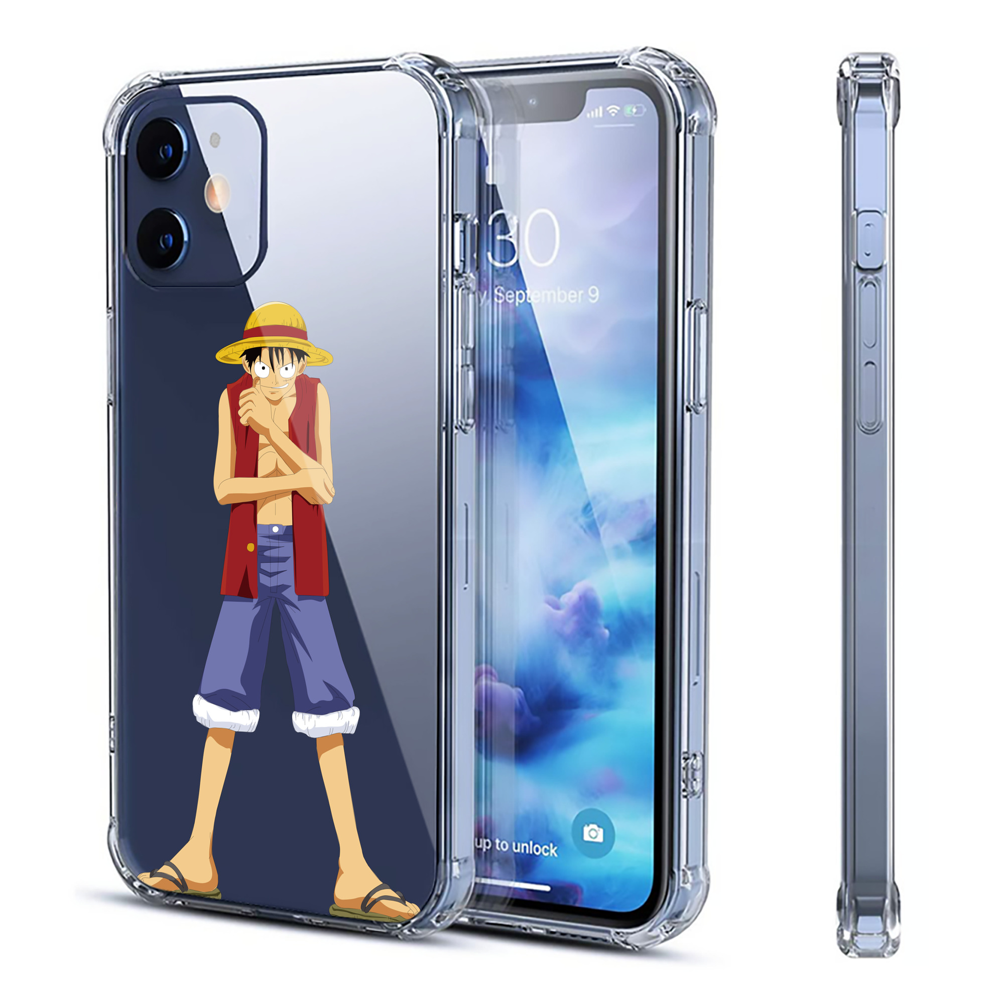 （画像用） ワンピース モンキー・D・ルフィ ONE PIECE Monkey D. Luffy 【iPhone 12シリーズ対応】透明スマホケース（クリアソフトケース）